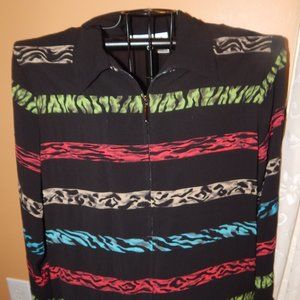 Ladies Alfred Dunner Long-sleeve Jacket - Shirt ~ Zippered Front - Size 18